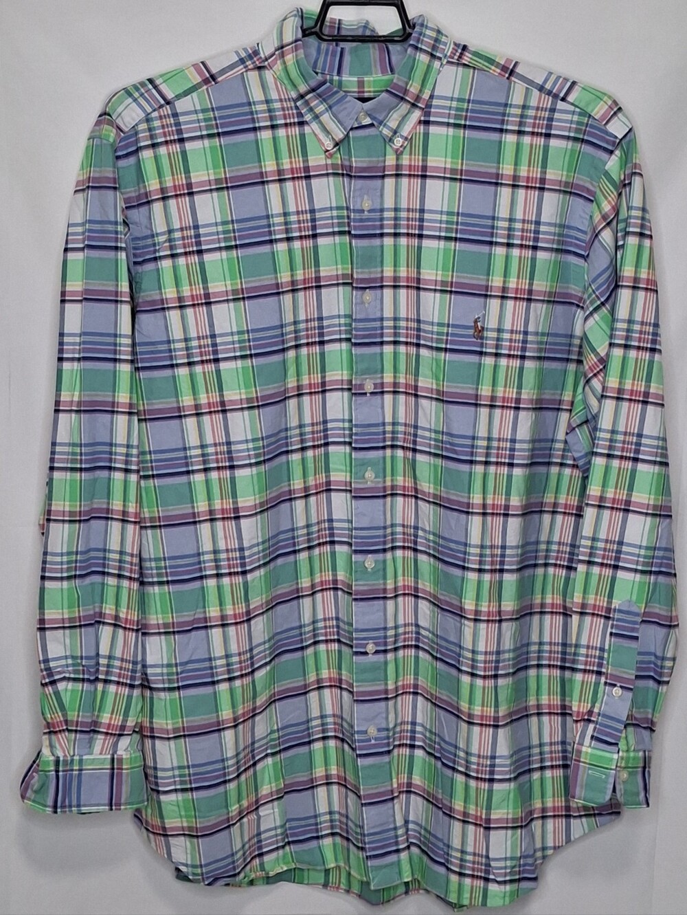 Ralph Lauren Classic Fit Plaid Button-Down Shirt - Light Blue & Green